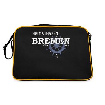 Heimathafen Bremen - Hafenarbeiter - Retro Tasche - Schwarz/Gold - Hinten