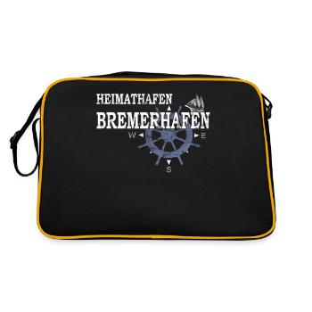 Heimathafen Bremehafen - Hafenarbeiter - Retro Tasche - Schwarz/Gold - Hinten