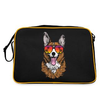 Welsh Corgi - Retro Bag - black/gold - Back