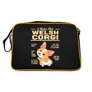Welsh Corgi - Retro Bag - black/gold - Back
