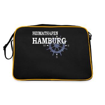 Heimathafen Hamburg - Hafenarbeiter - Retro Tasche - Schwarz/Gold - Hinten