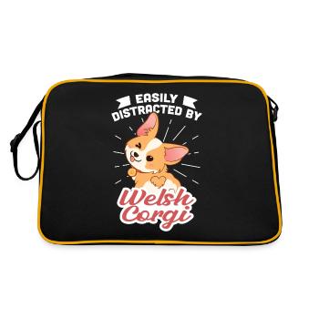 Welsh Corgi - Retro Bag - black/gold - Back
