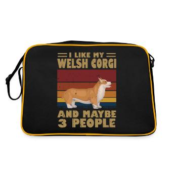 Welsh Corgi - Retro Bag - black/gold - Back