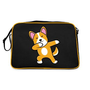 Welsh Corgi - Retro Bag - black/gold - Back
