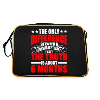 The Only Difference Between A Conspiracy Theory 5 - Retro Tasche - Schwarz/Gold - Hinten