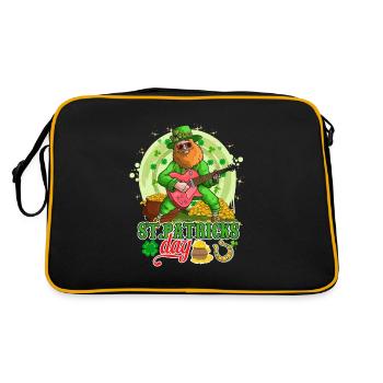St Paddys St Patricksday St Patrick Day - Retro Bag - black/gold - Back