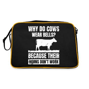 Why do cows wear bells because their horns do not - Retro Bag - black/gold - Back