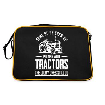 Einige von uns sind mit Traktoren aufgewachsen, di - Retro Tasche - Schwarz/Gold - Hinten