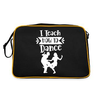 I teach how to dance dance school dance teacher - Retro Bag - black/gold - Back