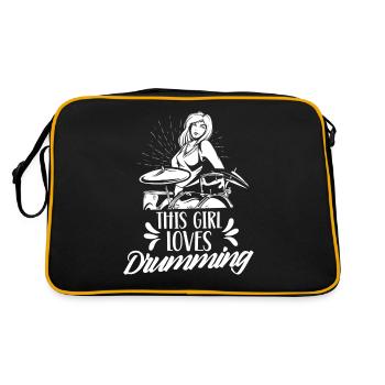 Cette fille adore jouer de la batterie - Sac Retro - noir/or - Dos