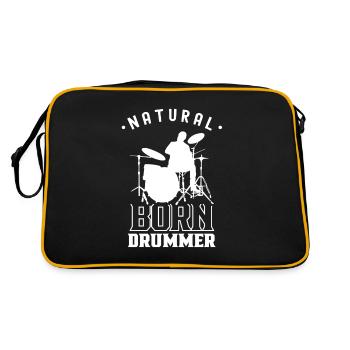 Né Batteur Batteur Tambour Tambours - Sac Retro - noir/or - Dos