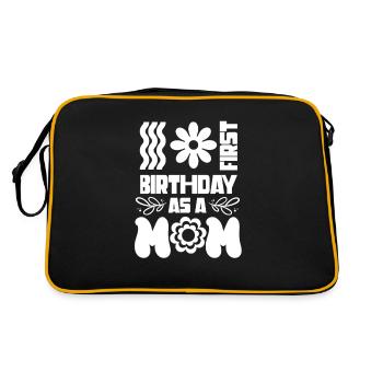 Premier anniversaire en tant que mère papa papa papa - Sac Retro - noir/or - Dos