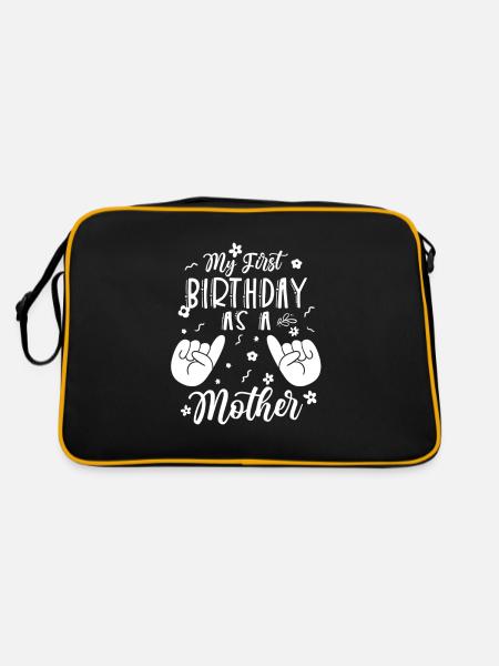 Mon premier anniversaire en tant que maman papa papa papa - Sac Retro - noir/or - Dos