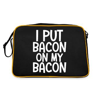 Je mets du bacon sur mon bacon - Sac Retro - noir/or - Dos
