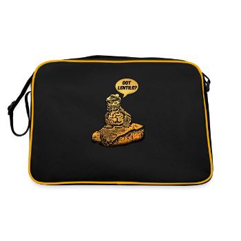 Got Lenss Funny Uromastyx Dabb Lizard Cute Agama - Retro Tasche - Schwarz/Gold - Hinten