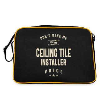 Ceiling Tile Installer Job Title Occupation - Retro Bag - black/gold - Back