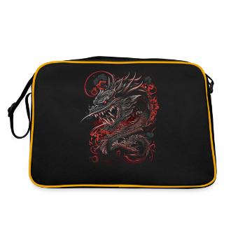 Vaporwave Japanese Dragon - Japanese Art - Sac Retro - noir/or - Dos