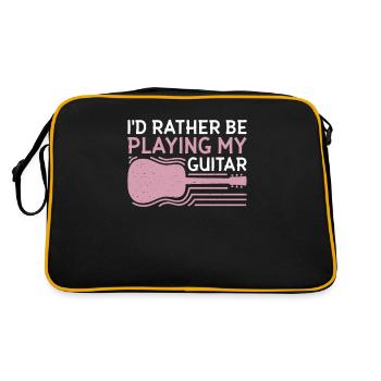 Bass Guitarist Music Bassist Instrument - Retro Bag - black/gold - Back