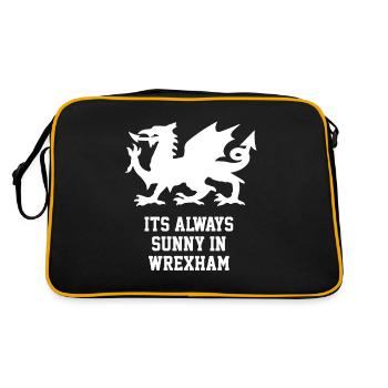 Its Always Sunny In Wrexham - Wales Football Gift - Retro Bag - black/gold - Back