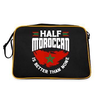 Maroc Drapeau marocain moitié marocain est mieux - Sac Retro - noir/or - Dos