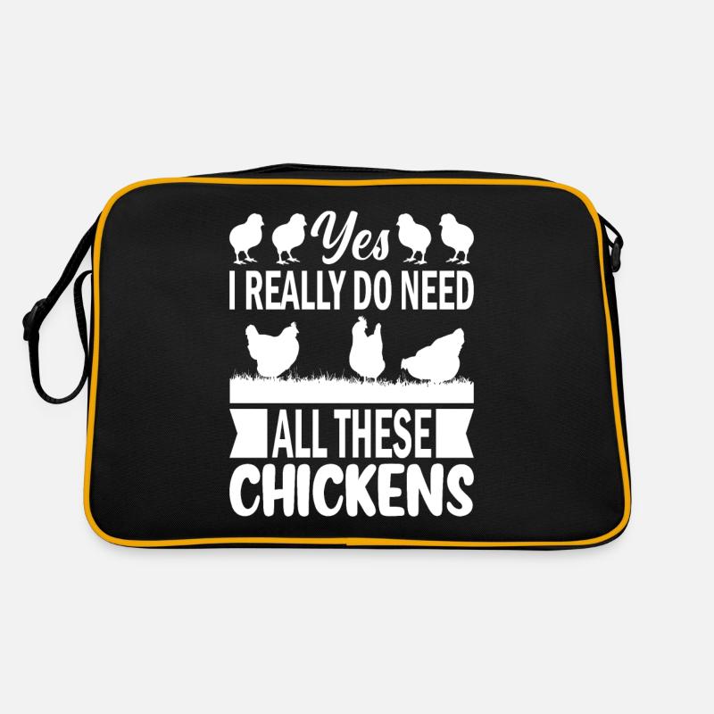 Yes, I really need all these chickens - - Retro Bag - black/gold