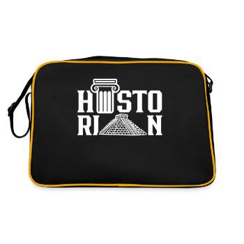 Historiker Geschichtslehrer Geschichte Historik - Retro Tasche - Schwarz/Gold - Hinten