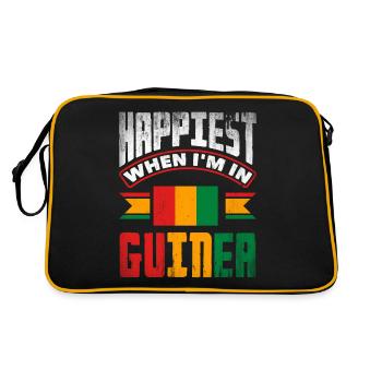Guinée Guinée Guinée Drapeau le plus heureux quand je suis dans - Sac Retro - noir/or - Dos