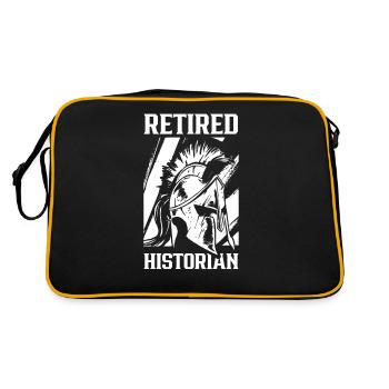 Historiker Im Ruhestand Geschichte Historik Beruf - Retro Tasche - Schwarz/Gold - Hinten