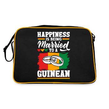 Guinée Drapeau guinéen Le bonheur EST beign marié à - Sac Retro - noir/or - Dos