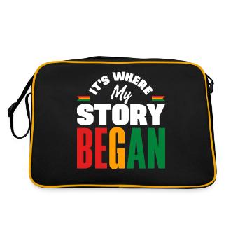 Guinée Guinée Guinée Drapeau C’est là où mon histoire - Sac Retro - noir/or - Dos