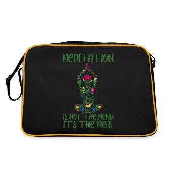 Meditation Is Not The Menu, It's The Meal 2 - Retro Tasche - Schwarz/Gold - Hinten