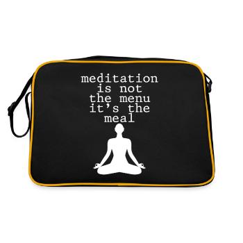 Meditation Is Not The Menu, It's The Meal 4 - Retro Tasche - Schwarz/Gold - Hinten