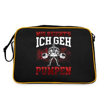 König will Pumpen Fitnesstudio Workout Fitness Gym - Retro Tasche - Schwarz/Gold - Hinten