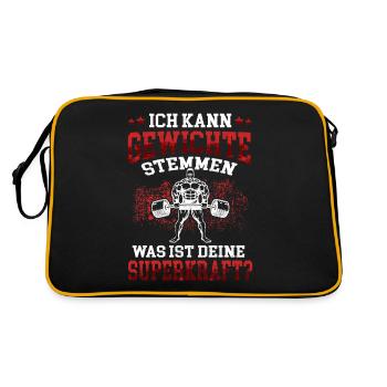 Ich kann Gewichte stemmen Workout Fitness Pumpen - Retro Tasche - Schwarz/Gold - Hinten