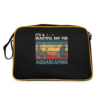 Es ist ein schöner Tag Lustiger Aquascaping - Retro Tasche - Schwarz/Gold - Hinten