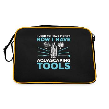 Ich hatte früher Geld Lustiges Aquascaping-Hobby - Retro Tasche - Schwarz/Gold - Hinten