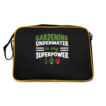 Funny Underwater Gardening Superpower An - Retro Tasche - Schwarz/Gold - Hinten