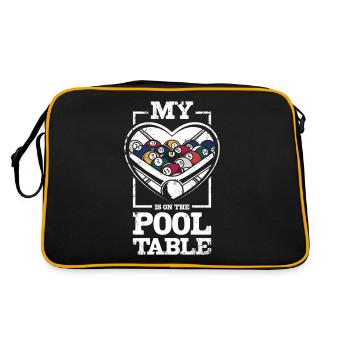 My heart beats on the pool table - Retro Bag - black/gold - Back