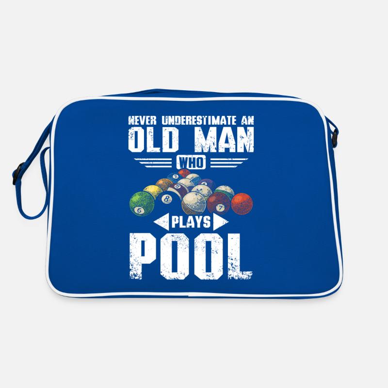 Never underestimate an old man who plays pool Retro Tasche