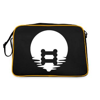 Kreis und Reflexion - Hundeknochen - - Retro Tasche - Schwarz/Gold - Hinten