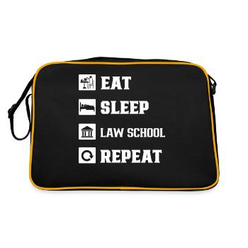 Manger dormir Faculté de droit Étudiant en droit Avocat en droit - Sac Retro - noir/or - Dos