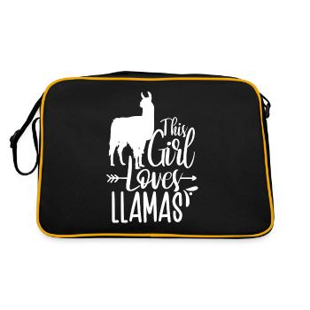 Cette fille aime les lamas Lama L’animal Lama - Sac Retro - noir/or - Dos