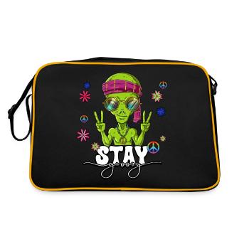 60s 70s Costume Séjour Groovy Hippie - Sac Retro - noir/or - Dos
