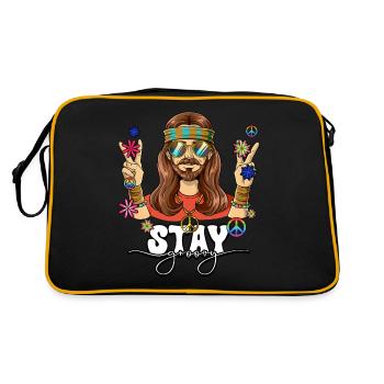 60s 70s Costume Séjour Groovy Hippie - Sac Retro - noir/or - Dos
