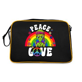 60s 70s Costume Peace Love Hippie - Sac Retro - noir/or - Dos