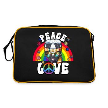 60s 70s Costume Peace Love Hippie - Sac Retro - noir/or - Dos