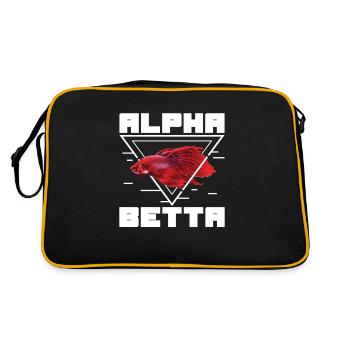 Drôle de poisson Alpha Red Betta pour un - Sac Retro - noir/or - Dos