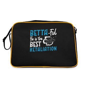 Funny Betta-ful Fin is the best retaliator - Retro Bag - black/gold - Back