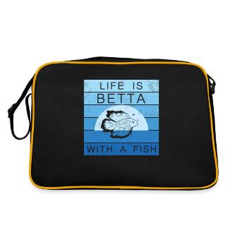 Drôle de vie est Betta avec un - Sac Retro - noir/or - Dos