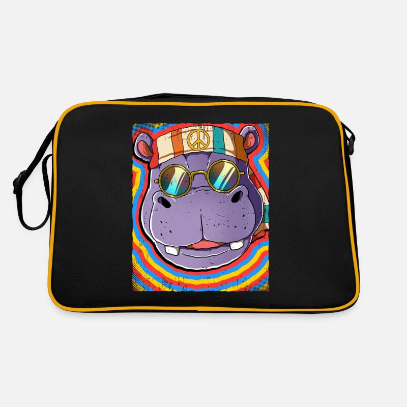 Hippie Hippo Psychédélique Trippy Sac Retro